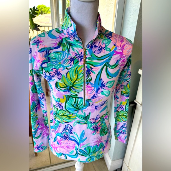 Lilly Pulitzer Tops - LILLY PULITZER Skipper Popover Amethyst Tint Mermaid In The Shade Womens